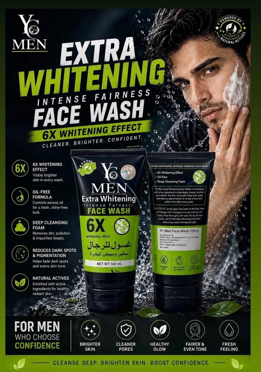 YC Extra Men Whitening Face Wash – Brightening & Deep Cleansing Face Wash for Men